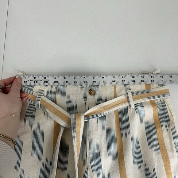 Current Air Womens Pants Small Beige Aztec Paper Bag Wide Leg Crop Boho Hippie - Picture 5 of 14